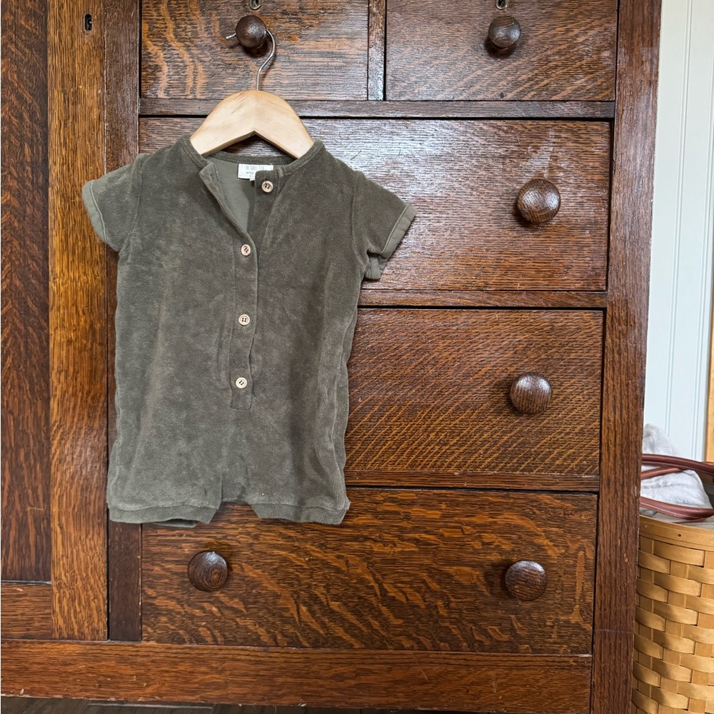 The Simple Folk Olive Green Kids Romper